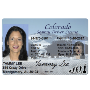 Segway Driver’s License – souvenir from Lahaina, Maui, Hawaii Red
