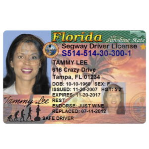 Segway Driver’s License – souvenir from Lahaina, Maui, Hawaii Red