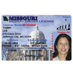 Segway Driver’s License – souvenir from Lahaina, Maui, Hawaii Red